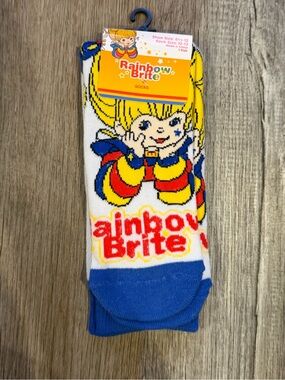Rainbow Brite Adult Crew Socks - White, Blue, Yellow, Red